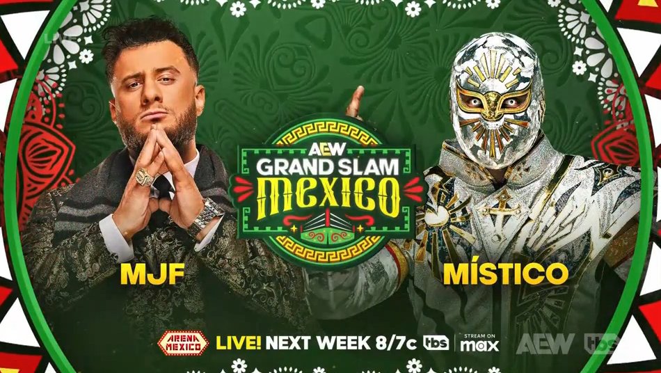 Místico vs MJF confirmado para AEW Grand Slam México 2025 en Arena México